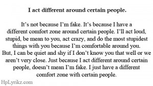 act different around certain people