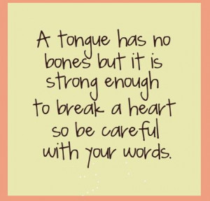 Word's can be hurtful