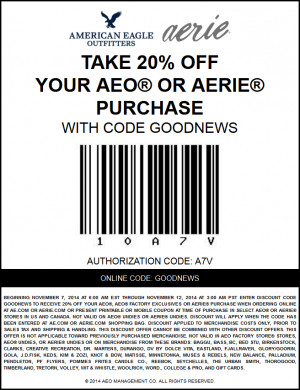 American Eagle Outfitters Coupon March 2015 20 off at American Eagle