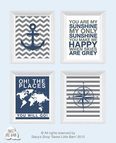 art - Baby Boy Nursery Art Chevron Elephant Nursery Prints, Boy ...