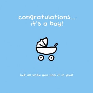Congratulations It s A Boy! New Baby Card: Lastlemon.Com, Babies, Baby ...