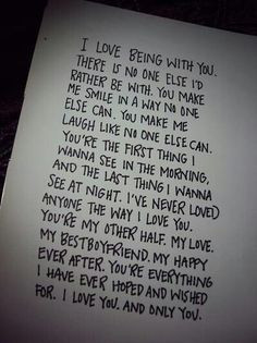 ... love letter, never seen him so happy:)) Relationship goal reached