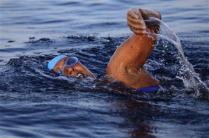 long-distance swimmer Diana Nyad starts her attempt to swim to ...