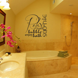 Relax soothe enjoy bubble bath tub bathroom quote vinyl wall decal