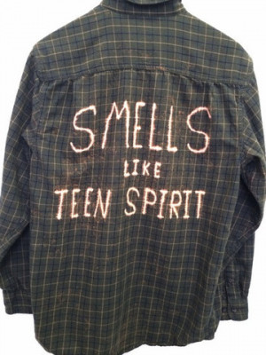 Smells Like Teen Spirit Quote Shirt in Plaid Green Flannel - Nirvana ...