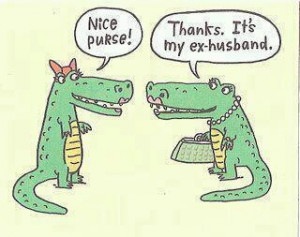 purse, ex-husband, alligator
