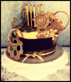 Steampunk birthday cake: Holidays Hats, Birthday Cakes
