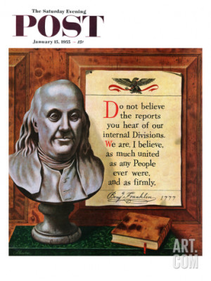 Benjamin Franklin - Bust and Quote