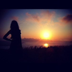 Instagram Sunset Photography Santorini sunset, woman