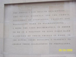 Washington DC, DC: Quotes @ holocaust Memorial & Museum