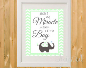 Such A Big Miracle in Such A Little Boy Nursery Art, Nursery Quote ...