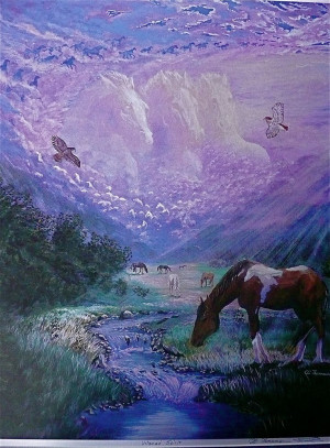 Horse Native American art print untamed spirit