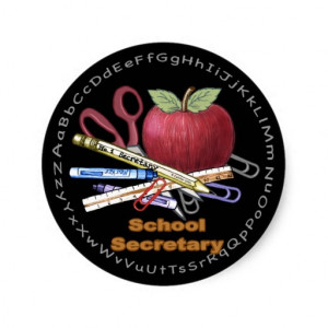 School Secretary Round Sticker