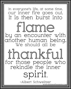Thankful to the people who rekindle the inner spirit More