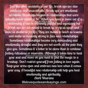 Break~Ups Are Emotional Accidents.. | Love Quotes And SayingsLove ...