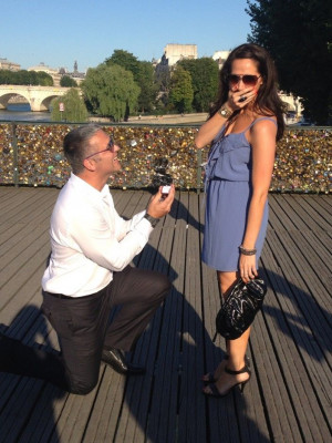 proposal in Paris on the love lock bridge! Love this!
