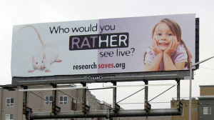 ... : Scientists' Billboards Ask Whether You'd Save a Child or a Lab Rat