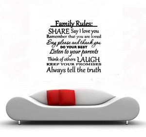 family rules share say i love you do your best wall decals quote