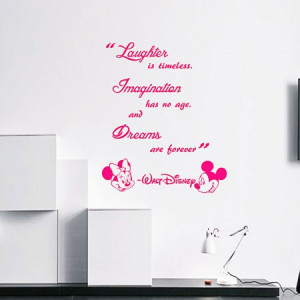 ... Walt Disney Laughter is timeless Wall Quote Mickey Minnie Mouse Wall