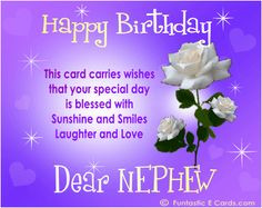 Happy Birthday Nephew Wishes | FREE online FAMILY Birthday Cards *e ...