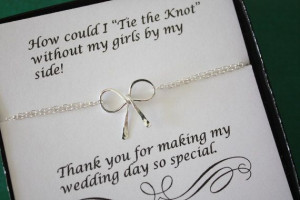 Bridesmaids Tie the Knot Bracelets, Tie the Knot, Bridesmaid Gifts ...