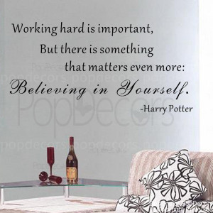 working hard is important-words and letters quote decals