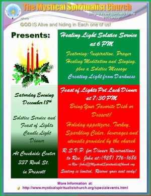 4th Annual Mystical Spiritualist Church Solstice Celebration welcomes ...
