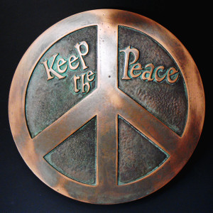 Keep the Peace Sign in Copper Finish Peace Symbol