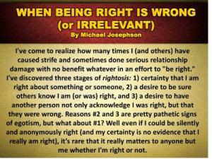 ... image for QUOTE & POSTER: When being right is wrong (or irrelevant