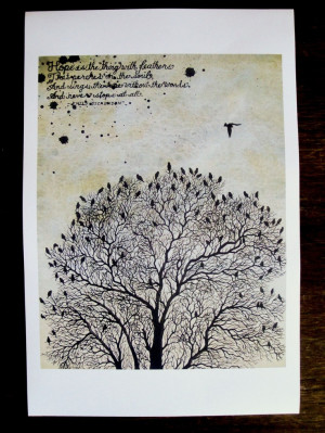 Birds in a Tree with Dickenson's hope quote 18 x 12 print. $20.00, via ...