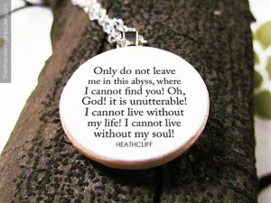 Romantic Wuthering Heights Literature Necklace with 