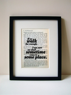 Wizard Of Oz - Book Quote Print - Inspirational Quote - Birthday Gift ...