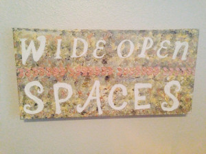 Quote on Canvas, Wide Open Spaces, Dixie Chicks