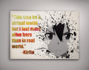 Kirito Quote SAO Sword Art Online W atercolor Print Poster Anime Manga ...
