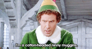 Buddy: I am a cotton-headed ninnymoggins!