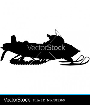 Snowmobile silhouette vector