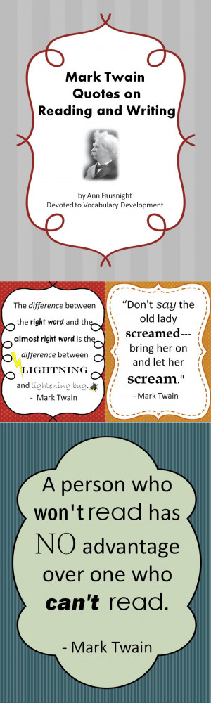 Mark Twain Quotes on Reading and Writing
