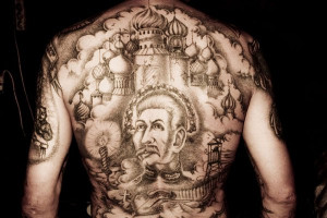 Russian Prisoners Back Tattoo
