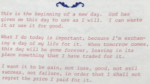 New Day New Beginning Quotes http://oldrecipebook.com/whatyougot.shtml