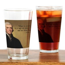Thomas Jefferson Money Quote Drinking Glass for