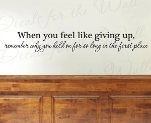 Giving Up Office Inspirational Motivational Vinyl Wall Decal Quote ...