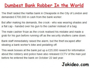 Bank Robbery JokeFunniest Clean Jokes