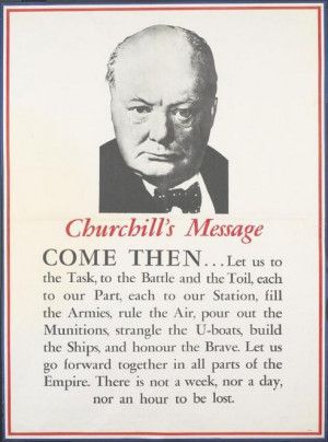 British WWII propaganda poster featuring (the great) Winston Churchill ...