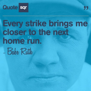 ... to the next home run. - Babe Ruth #quotesqr #quotes #sportsquotes