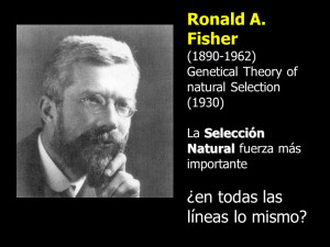 Ronald A Fisher 1890 1962 Genetical Theory of natural Selection