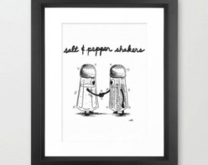 art print salt pepper shake rs illustration 8x10 5x7 salt pepper ...
