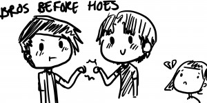 My class labelled the temptation scene “BROs B4 HOEs”. Basically ...
