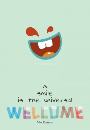Max Eastman Smile Quote, Typography Poster on Stretched Canvas by Lab ...