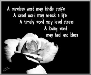 careless word may kindle strife