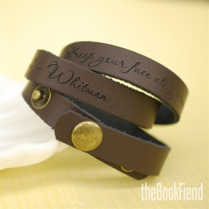 Your favorite quote custom engraved leather wrap by BookFiend